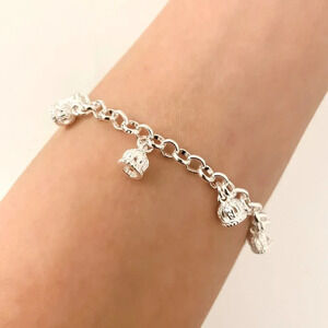 925 Sterling Silver Crown Bracelet Queen Princess Crown Pendant Bracelet
